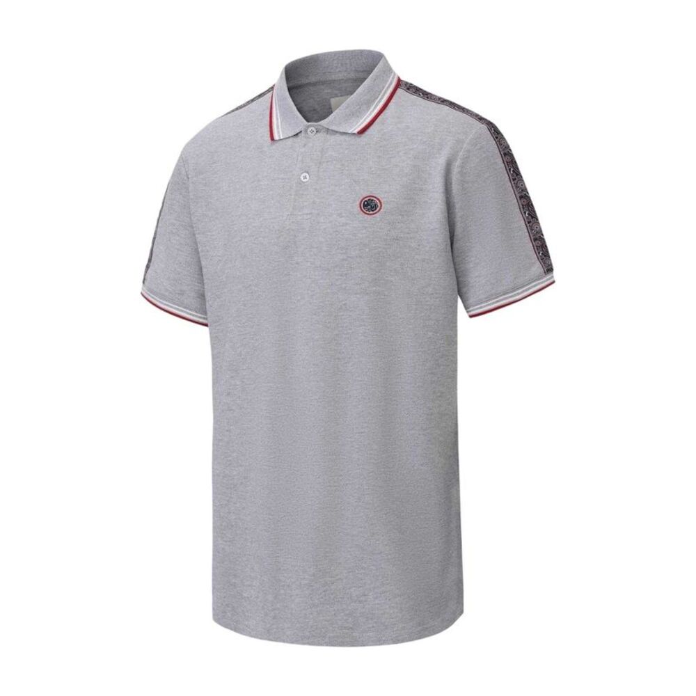 Pretty Green Mens Logo Taped Polo Shirt / Gray